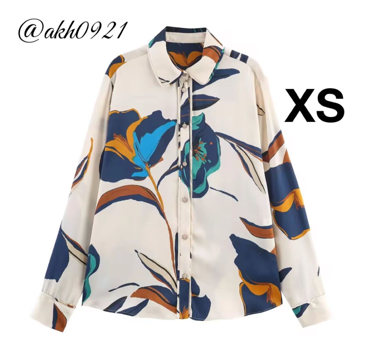 新品未使用★2025 秋新作★vintage ヴィンテージ レトロ フラワー 花柄 シャツ ブラウス トップス XSサイズ レディース★ZARA 好きな方に拍卖