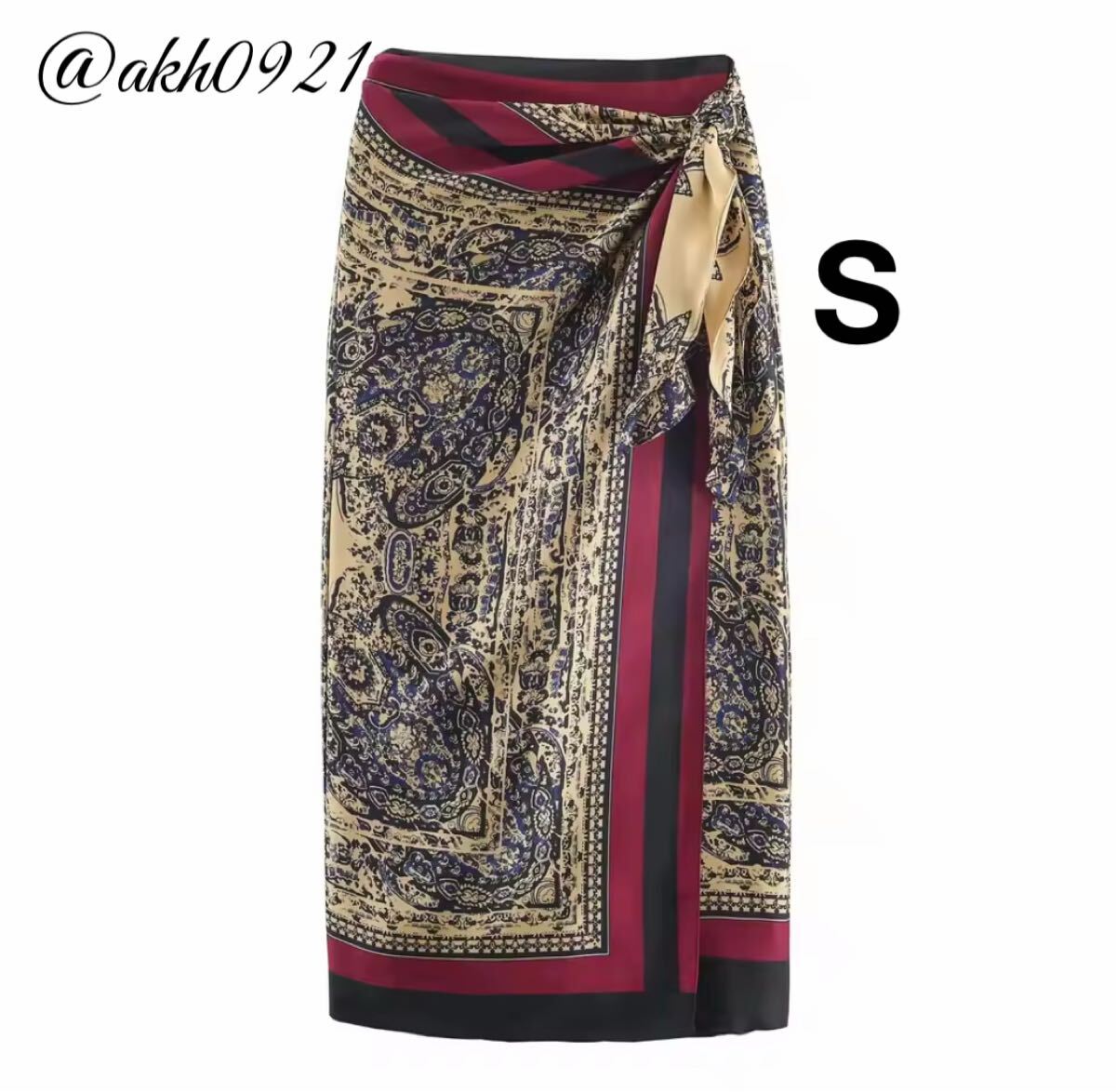 新品未使用★2025 A/W 秋新作★vintage ヴィンテージ レトロ 柄 ロング タイトスカート ボトムス Sサイズ レディース★ZARA 好きな方に拍卖