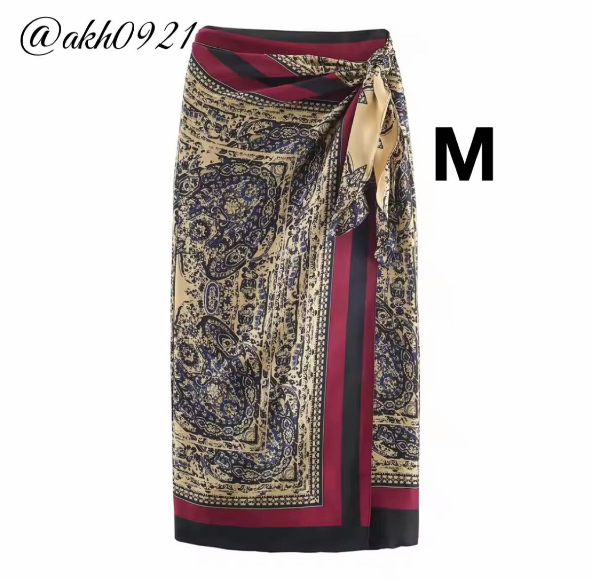 新品未使用★2025 A/W 秋新作★vintage ヴィンテージ レトロ 柄 ロング タイトスカート ボトムス Mサイズ レディース★ZARA 好きな方に拍卖