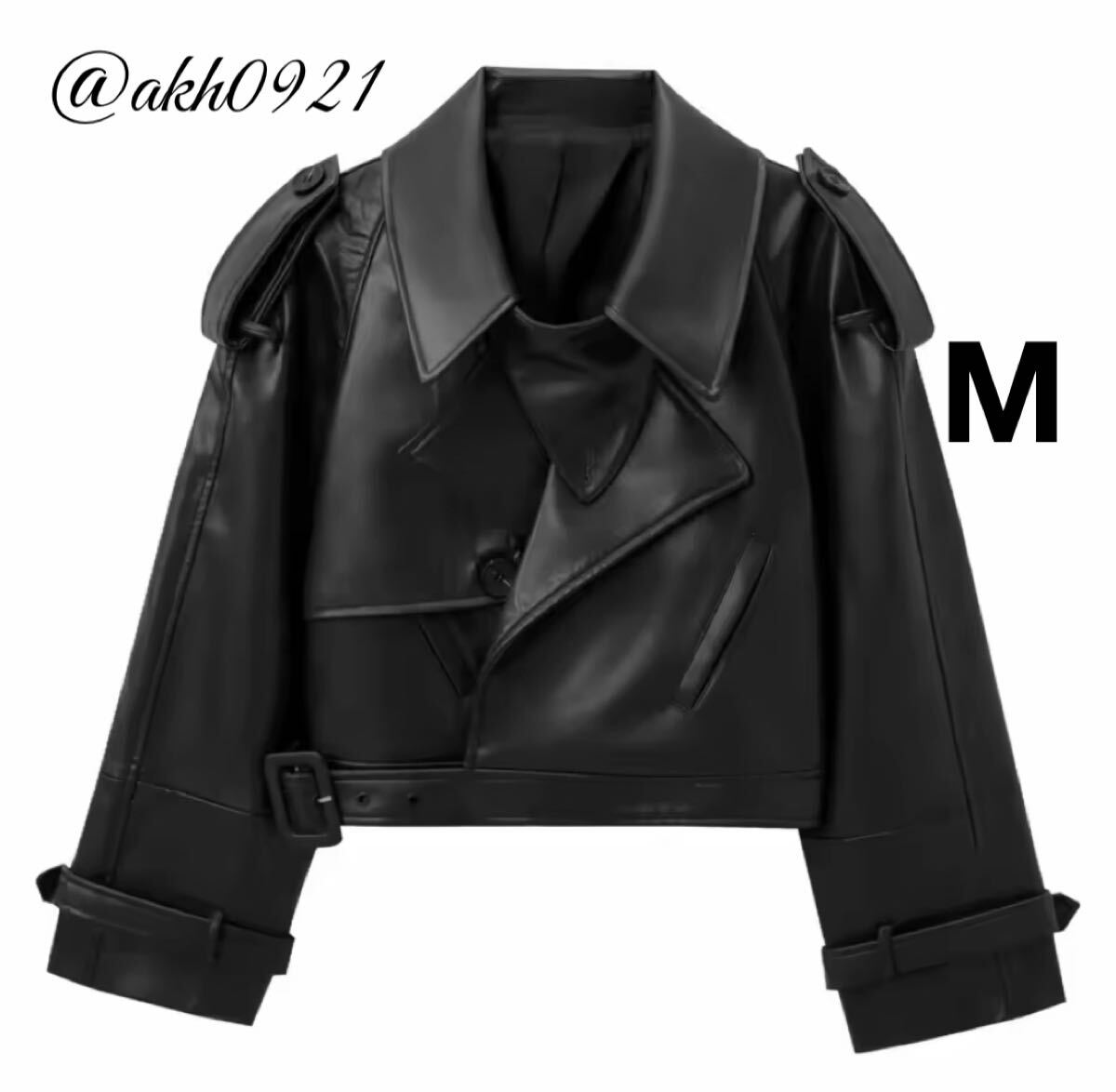 新品未使用★秋新作★vintage ヴィンテージ レトロ black フェイクレザー PU ジャケット アウター Mサイズ レディース★ZARA 好きな方に拍卖