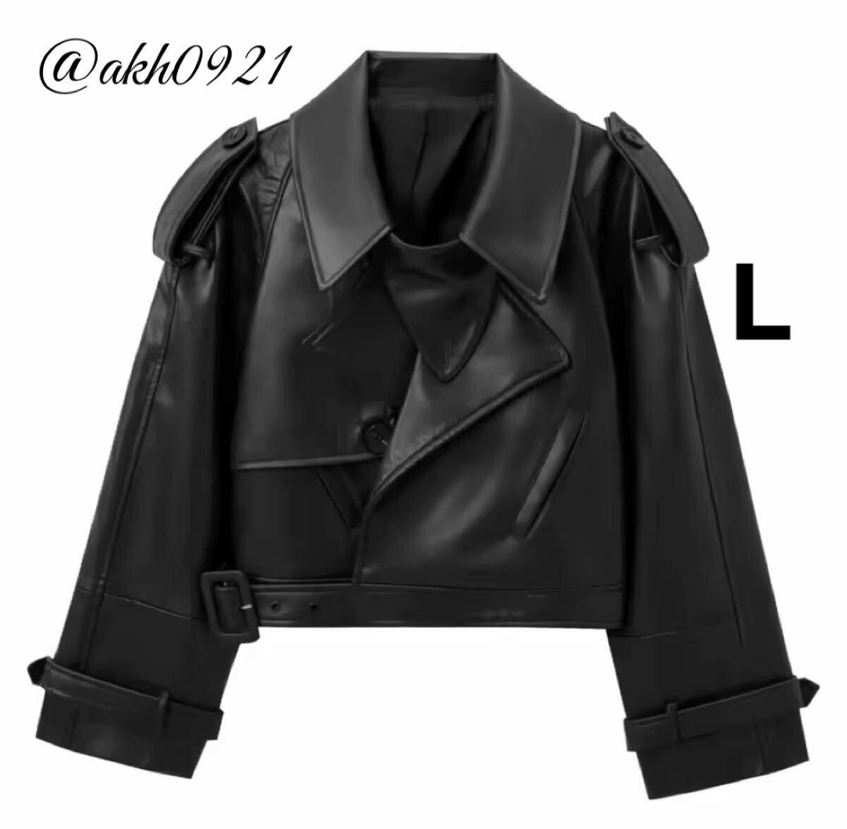 新品未使用★秋新作★vintage ヴィンテージ レトロ black フェイクレザー PU ジャケット アウター Lサイズ レディース★ZARA 好きな方に拍卖