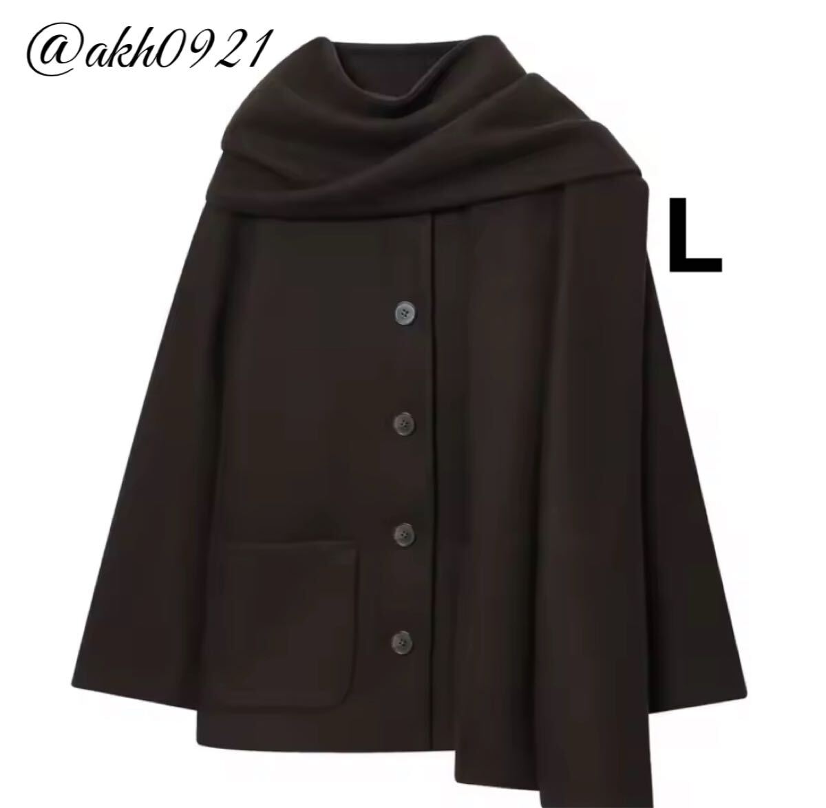 新品★秋新作★vintage ヴィンテージ レトロ マフラー デザイン ハーフ丈 ショート コート アウター Lサイズ レディース★ZARA 好きな方に拍卖