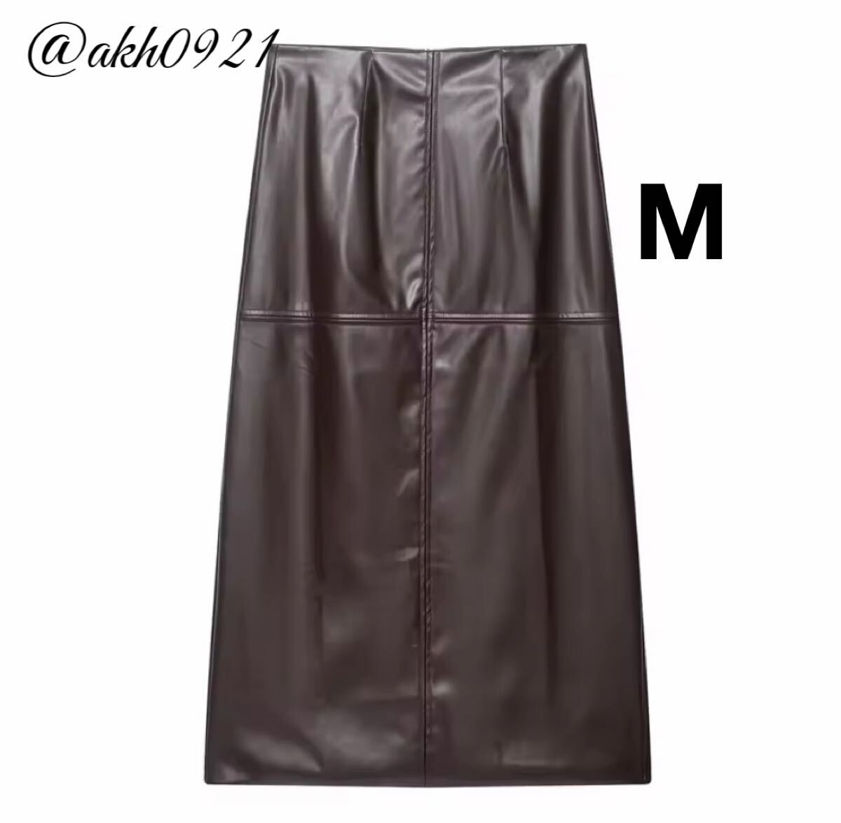 新品★2025 秋新作★vintage ヴィンテージ レトロ ブラウン フェイクレザー タイトスカート ボトムス Mサイズ レディース★ZARA 好きな方に拍卖