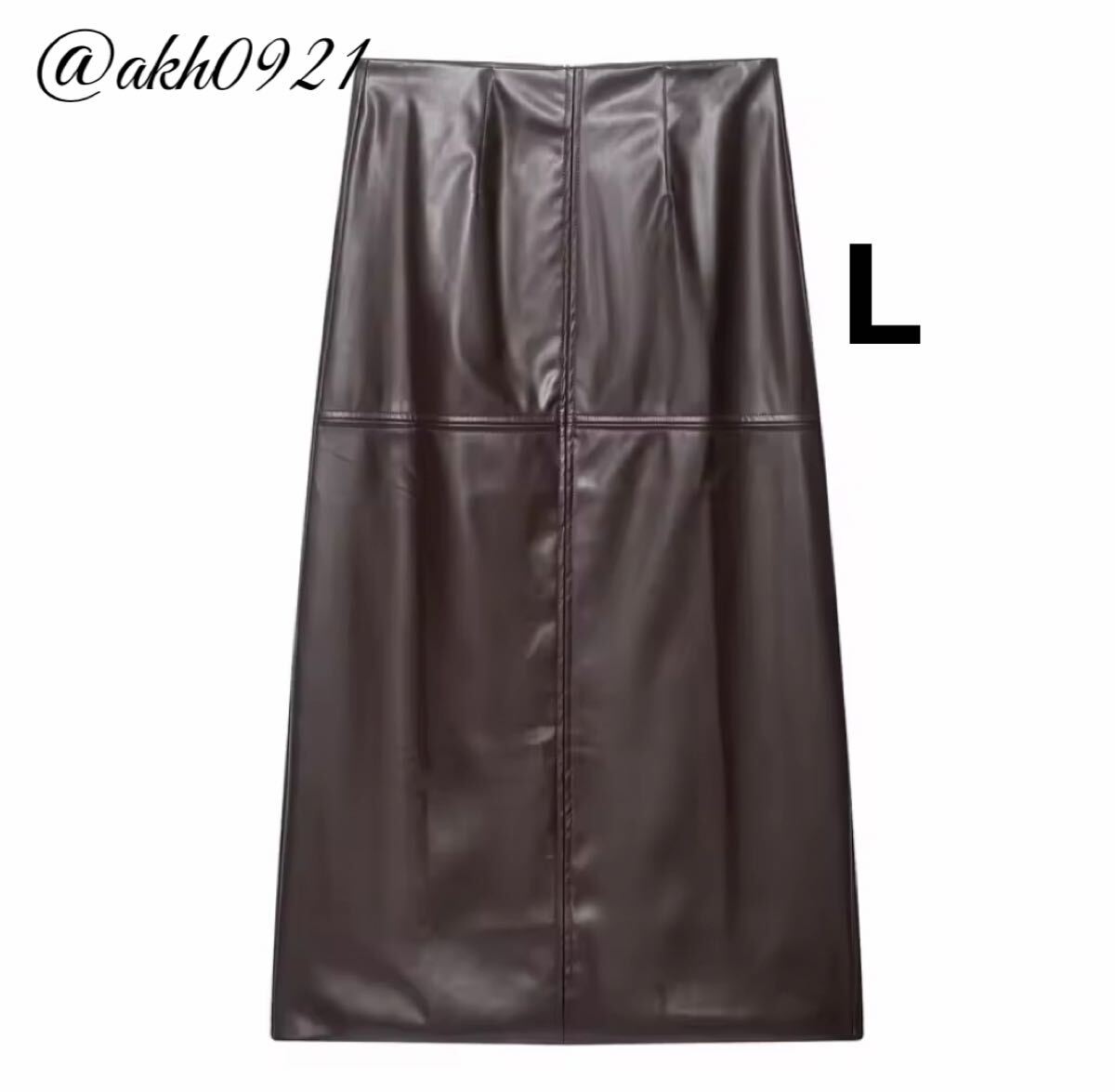 新品★2025 秋新作★vintage ヴィンテージ レトロ ブラウン フェイクレザー タイトスカート ボトムス Lサイズ レディース★ZARA 好きな方に拍卖