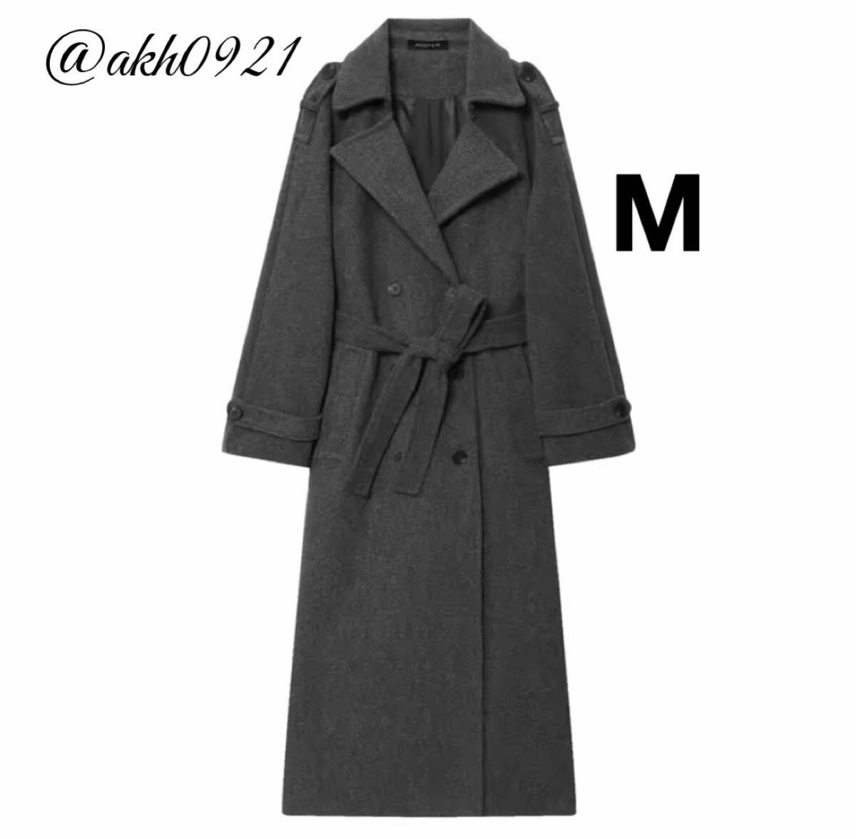 新品未使用★2025 A/W 秋新作★vintage ヴィンテージ レトロ gray グレー ロングコート アウター Mサイズ レディース★ZARA 好きな方に拍卖