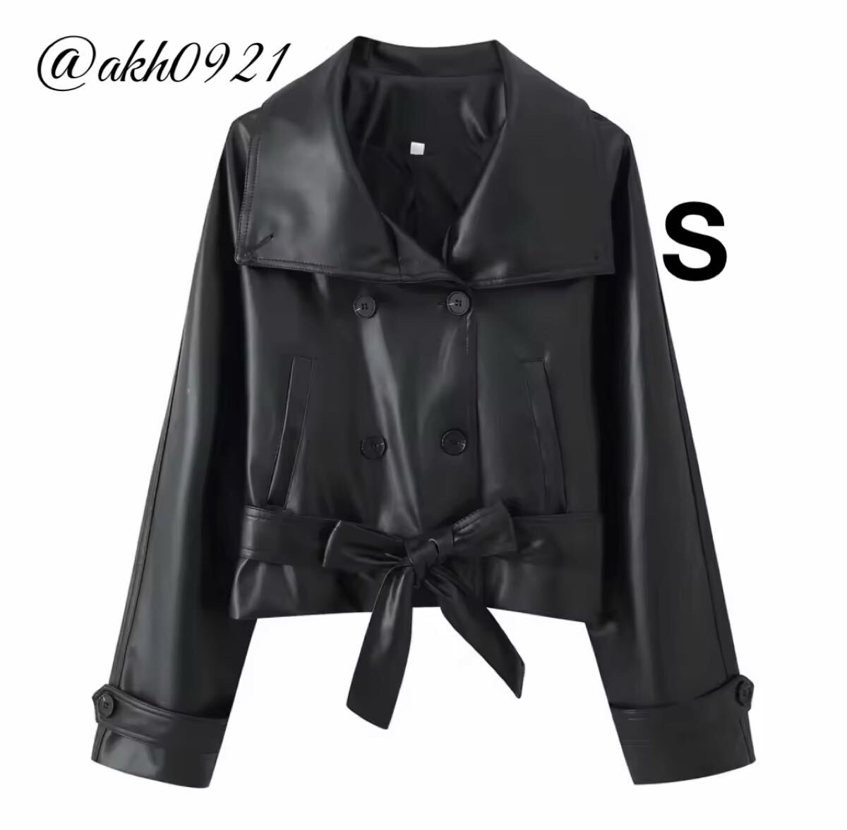 新品未使用★秋新作★vintage ヴィンテージ レトロ black フェイクレザー PU ジャケット アウター Sサイズ レディース★ZARA 好きな方に拍卖