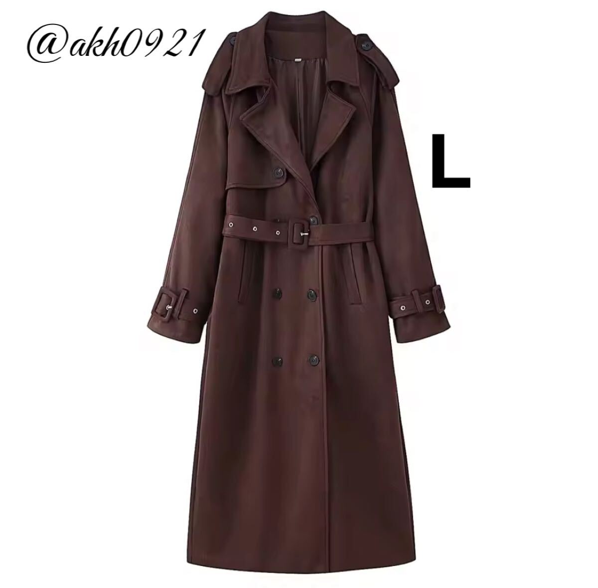 新品未使用★2025 A/W 秋新作★vintage ヴィンテージ レトロ ベルト付き ロング コート アウター Lサイズ レディース★ZARA 好きな方に拍卖