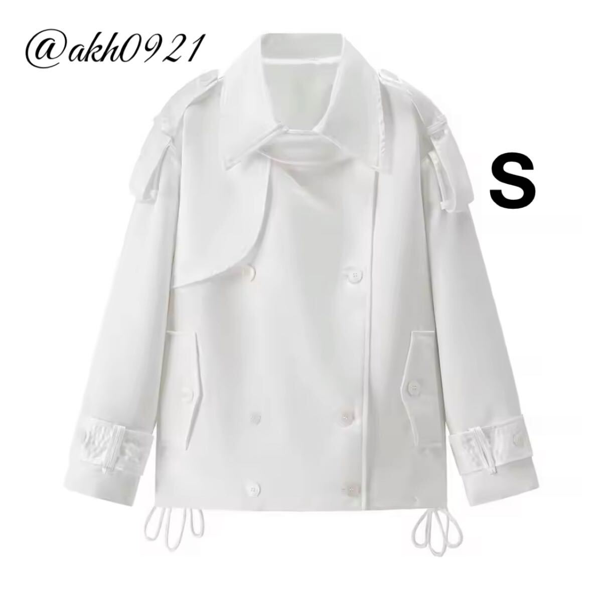 新品未使用★2025 A/W 秋新作★vintage ヴィンテージ レトロ white ホワイト ジャケット アウター Sサイズ レディース★ZARA 好きな方に拍卖