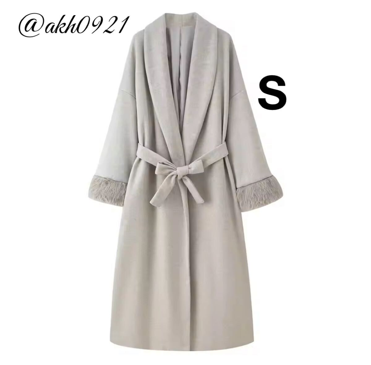 新品未使用★2025 A/W 秋新作★vintage ヴィンテージ レトロ ファー ロング ガウンコート アウター Sサイズ レディース★ZARA 好きな方に拍卖