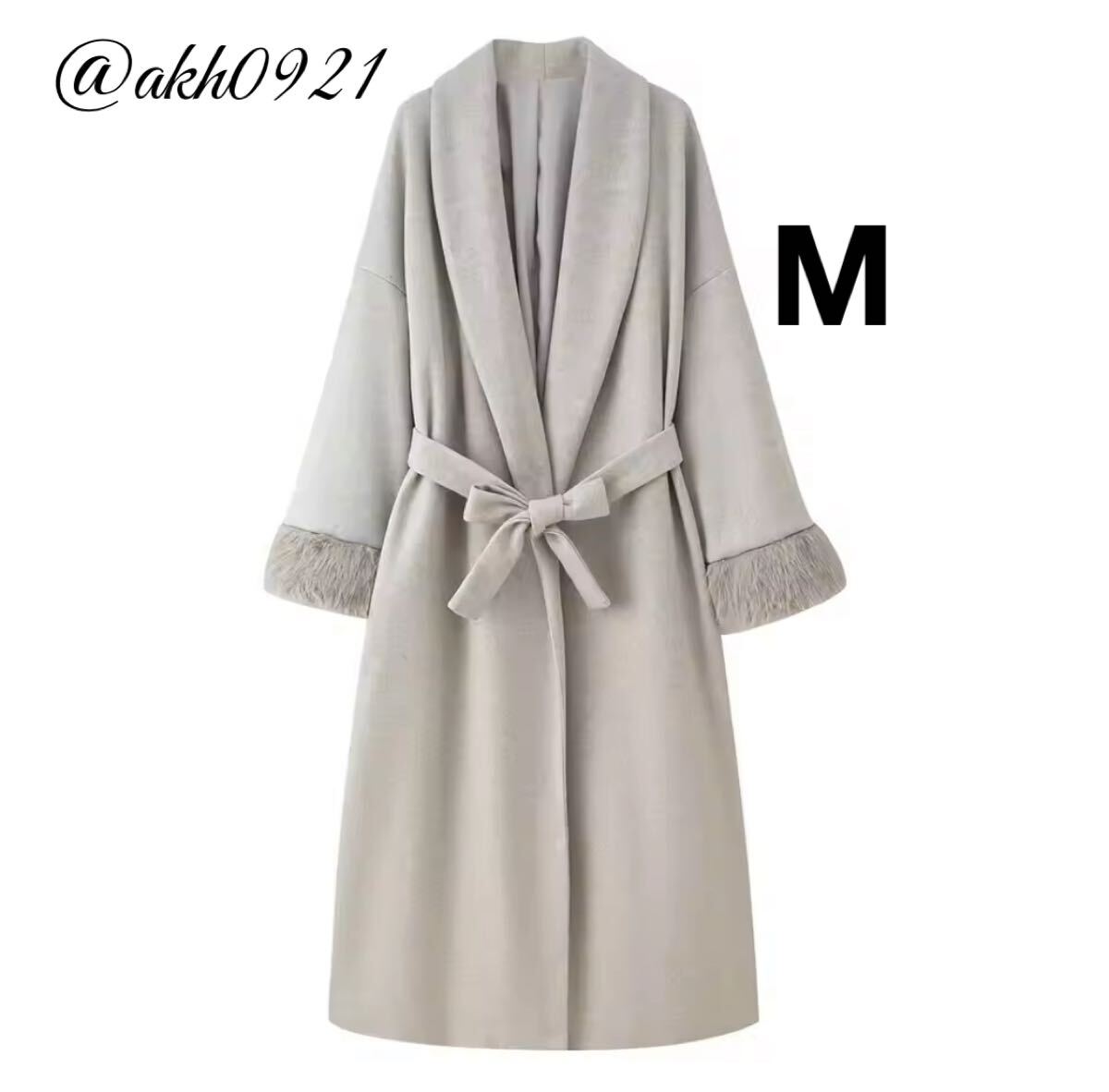 新品未使用★2025 A/W 秋新作★vintage ヴィンテージ レトロ ファー ロング ガウンコート アウター Mサイズ レディース★ZARA 好きな方に拍卖