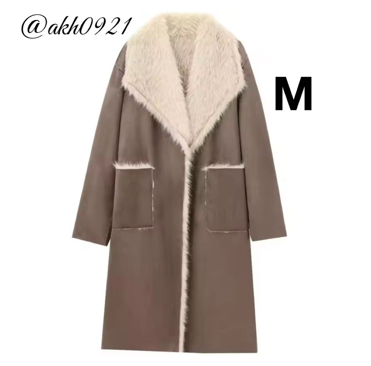 新品未使用★2025 秋新作★vintage ヴィンテージ レトロ リバーシブル ロング ファーコート アウター Mサイズ レディース★ZARA 好きな方に拍卖