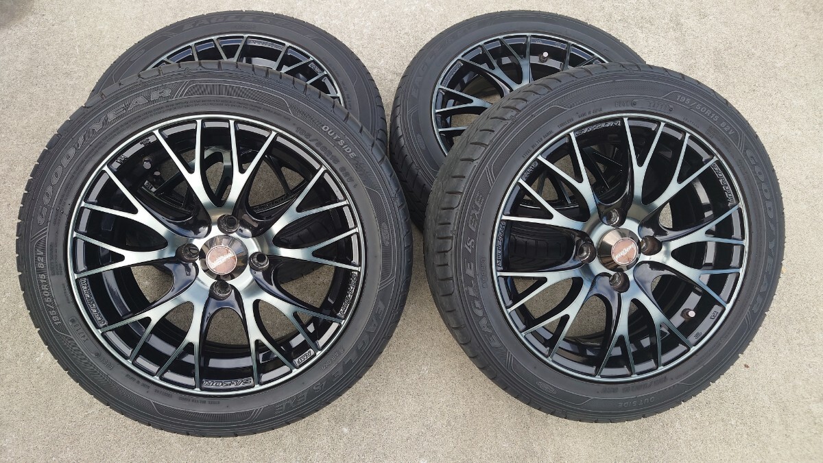 WedsSport ウェッズスポーツ SA-20R 195/50R15 タイヤホイール 4本セット Mazda マツダ ロードスター 15インチ 6j +38 PCD100 4穴 中古品拍卖