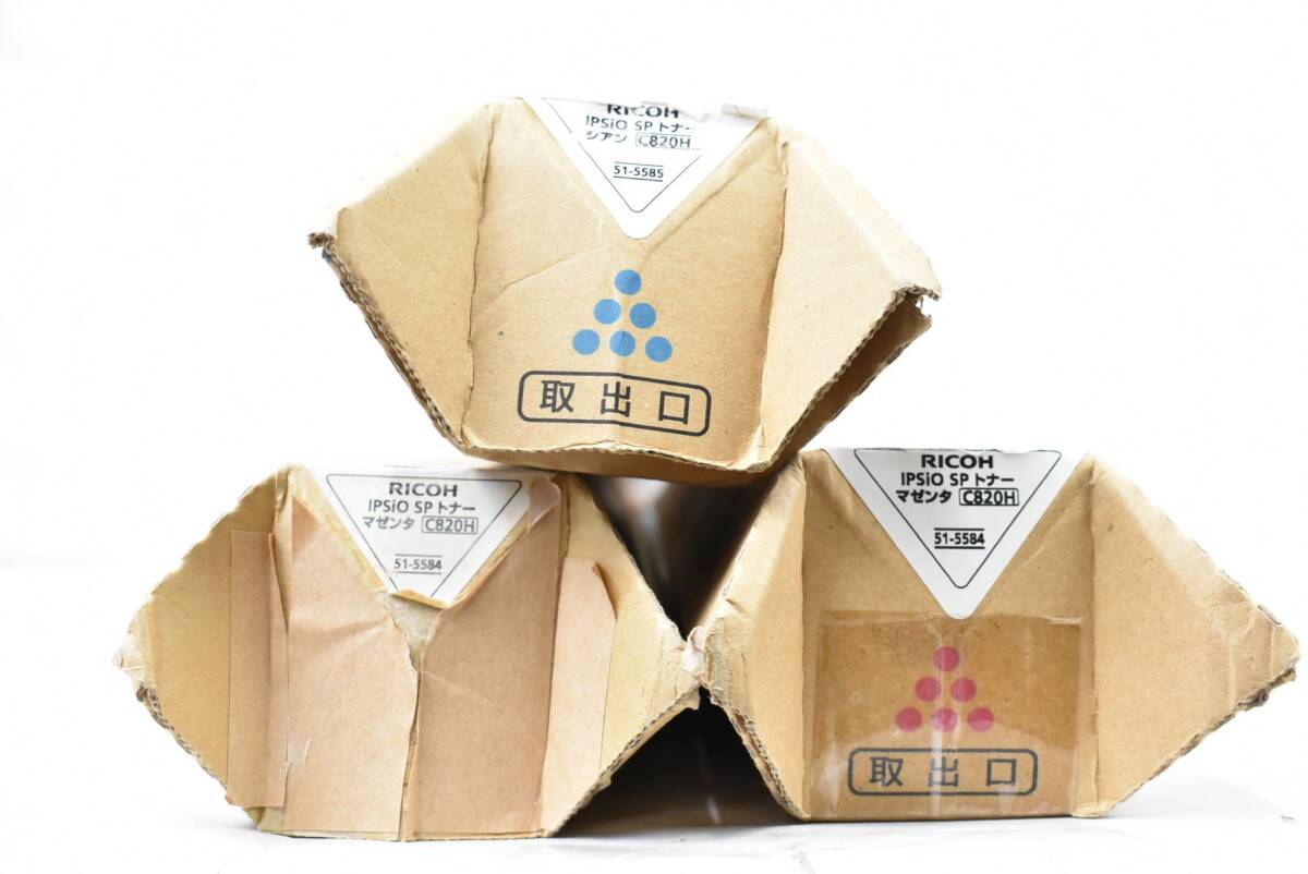 未使用 RICOH 純正 トナー C820H 2色3本(シアン・マゼンタ) リコー IT7U56HK1SLM-L045-byebye拍卖