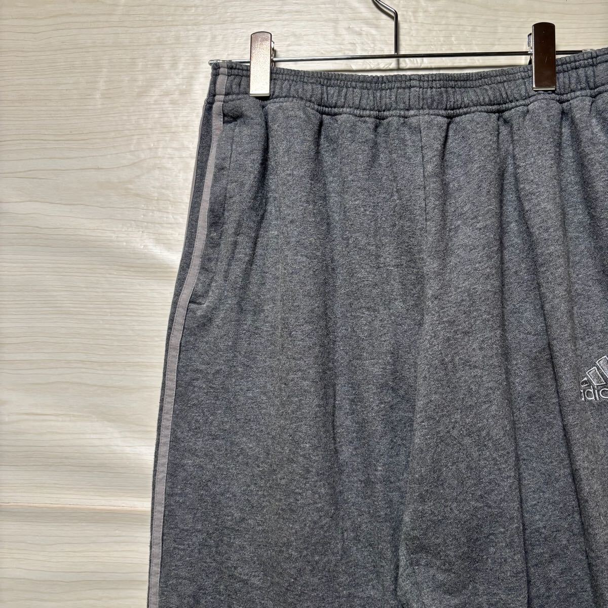 adidas アディダス スウェットパンツ イージーパンツ ウエストゴム ワンポイント ロゴ サイズXL グレー コットン メンズ ボトムス (32)拍卖