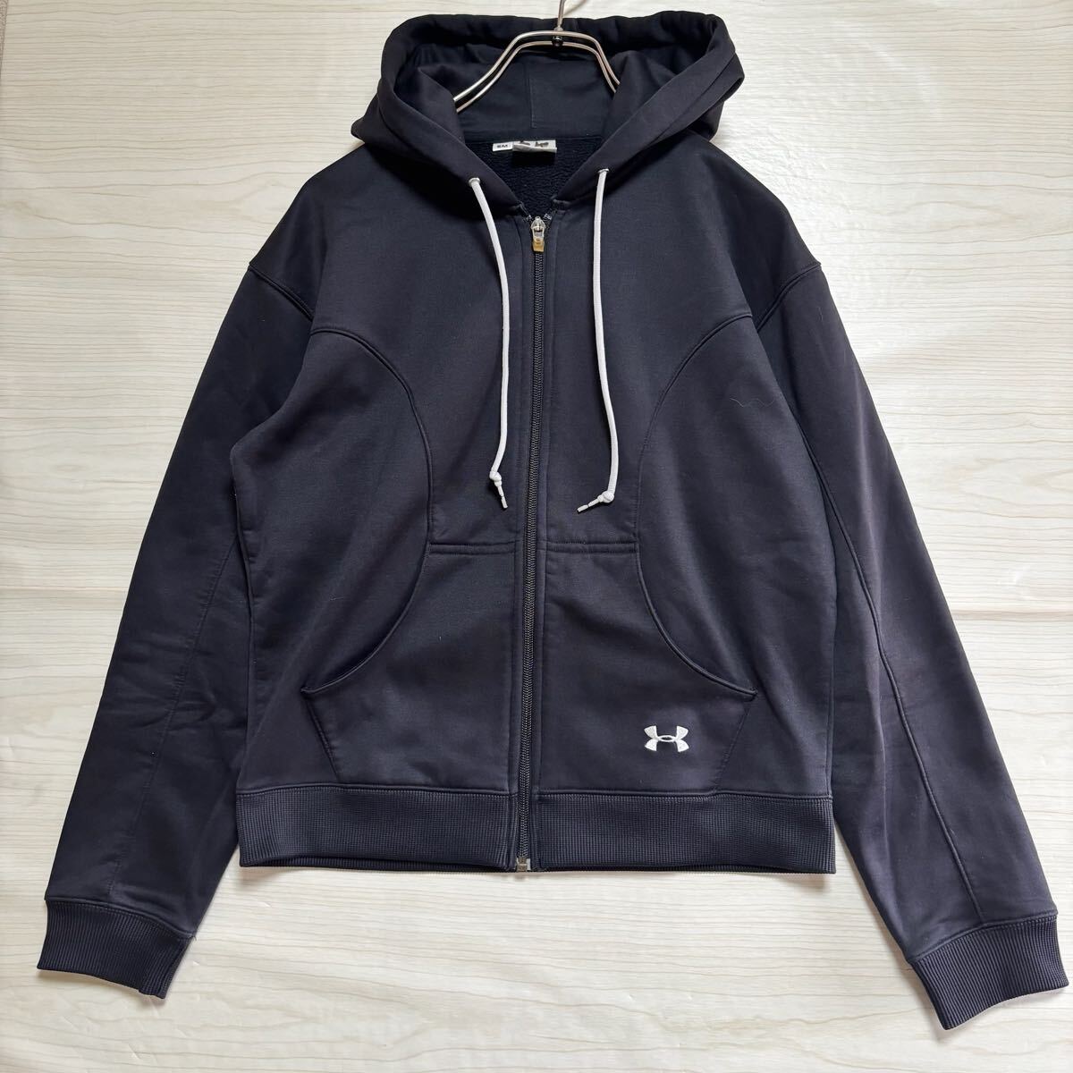 UNDER ARMOR アンダーアーマー ジップパーカー ジップアップ スウェット フーディー サイズSM ブラック 黒 レディース トップス (33)拍卖