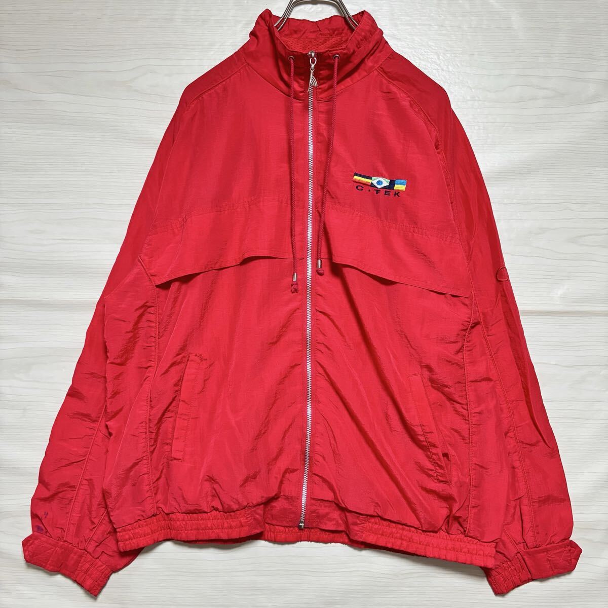 Catalina カタリナ ナイロンジャケット ウィンドブレーカー ジップアップ サイズL レッド 赤 ポリエステル メンズ トップス (33)拍卖