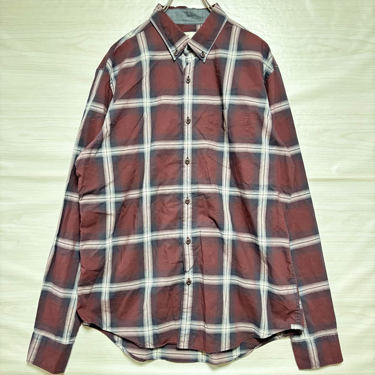 AMERICANEAGLE アメリカンイーグル 長袖シャツ ボタンダウン チェックシャツ サイズL マルチカラー メンズ トップス (33)拍卖