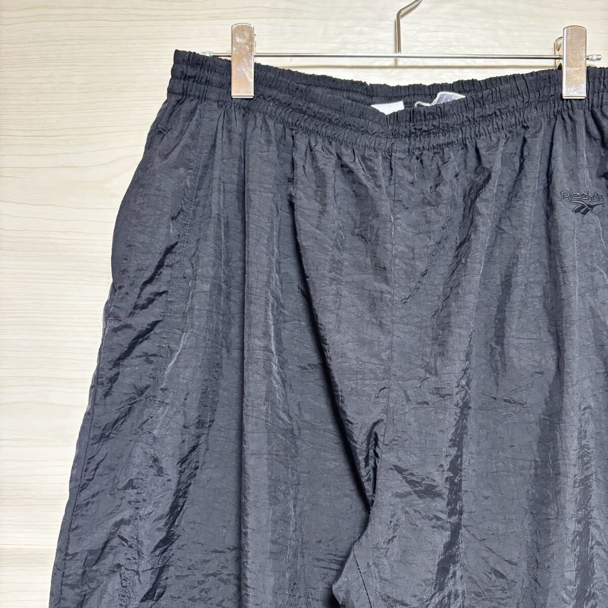 Reebok リーボック ナイロンパンツ シャカパン イージーパンツ ウエストゴム サイズXL ブラック 黒 ポリエステル メンズ ボトムス (34)拍卖