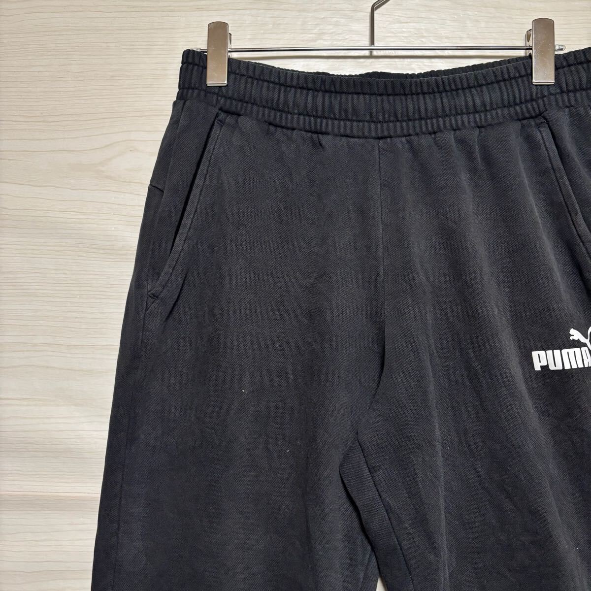 PUMA プーマ スウェットパンツ イージーパンツ ウエストゴム ラインパンツ サイズL ブラック 黒 コットン メンズ ボトムス(35)拍卖