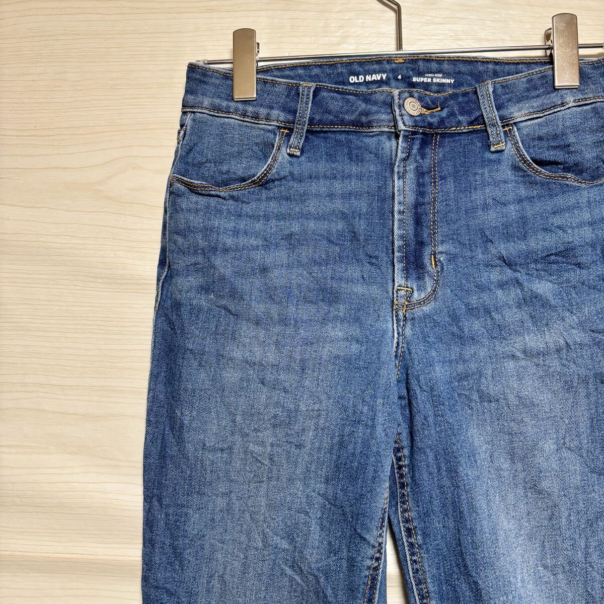OLDNAVY オールドネイビー デニムパンツ スキニージーンズ サイズS相当 インディゴブルー 青 ハイウエスト レディース ボトムス(37)拍卖