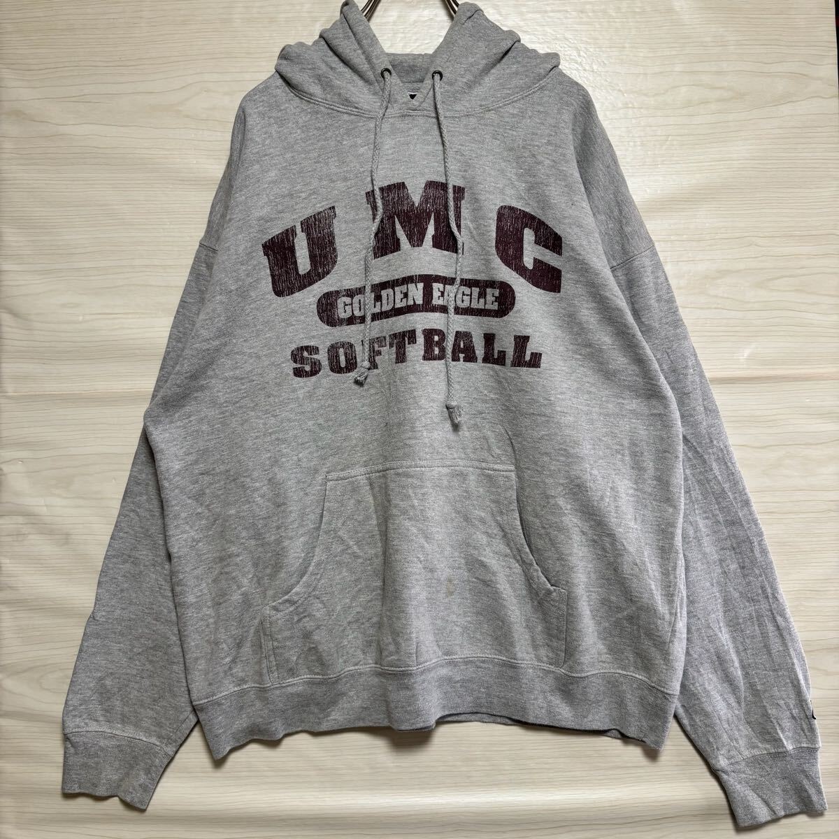 IMPACTSPORTS インパクトスポーツ プルオーバーパーカー フーディー スウェット カレッジ系サイズL グレー コットン メンズ トップス(37)拍卖