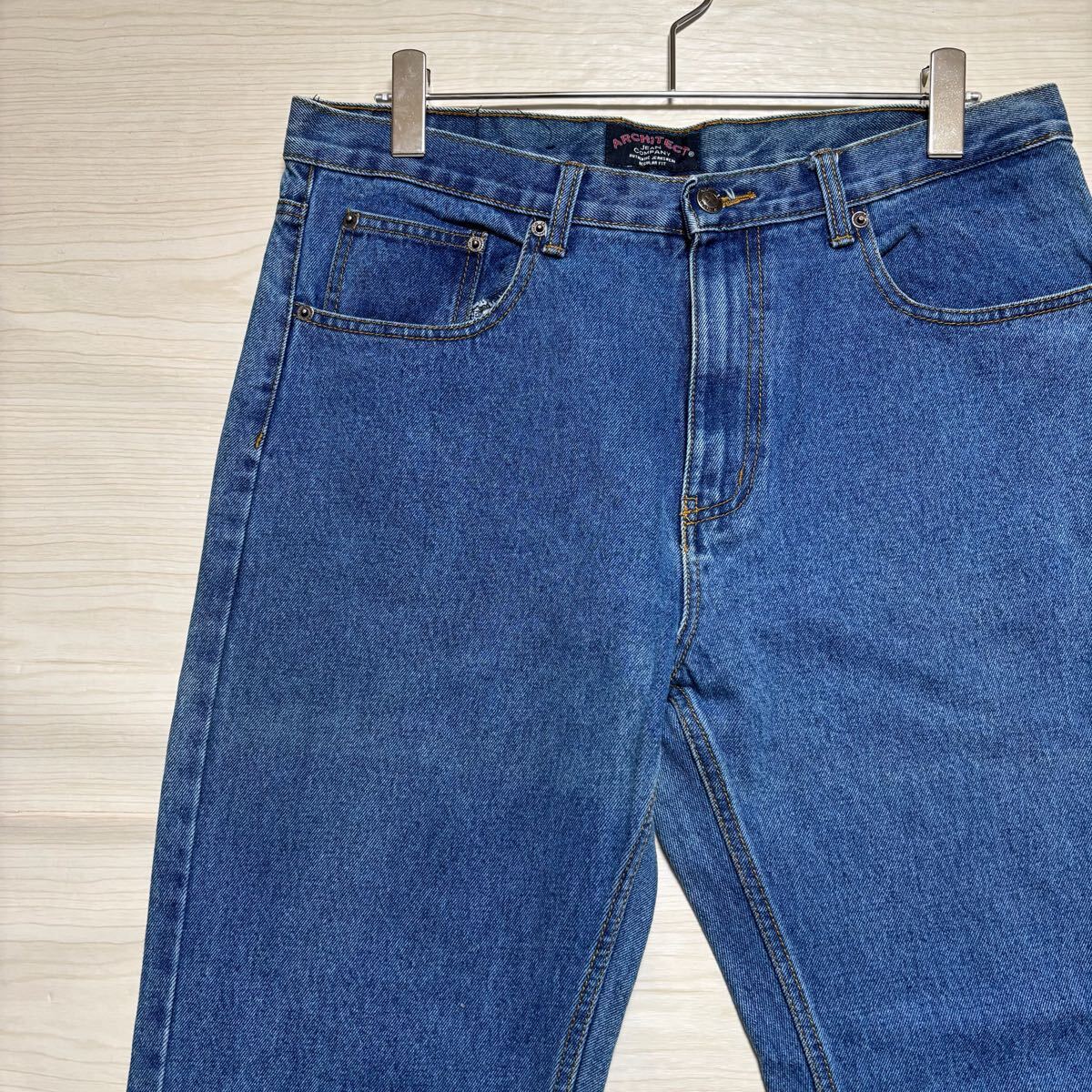 ARCHITECT アーキテクト バギーデニムパンツ レギュラーフィット 34インチ インディゴブルー 青 コットン メンズ ボトムス(38)拍卖