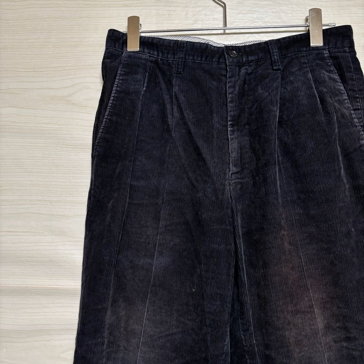 CROCODILE クロコダイル コーデュロイパンツ ストレートシルエット サイズM相当 ブラック 黒 コットン メンズ ボトムス(38)拍卖