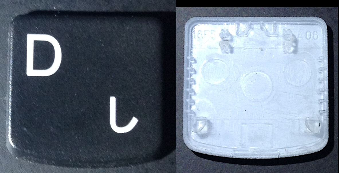 『D』キー : Lenovo ThinkPad X1 Carbon 5th Gen5 / 6th Gen6 キートップ+パンタグラフ (Model: YODBL-89J0 / ばら売り)拍卖