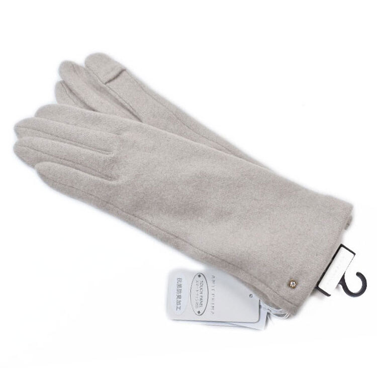 手袋 レディース アンテプリマ フラワー スタッズ カシミヤ100 スマホ対応 指先スリット ライト ベージュ 21~22cm拍卖