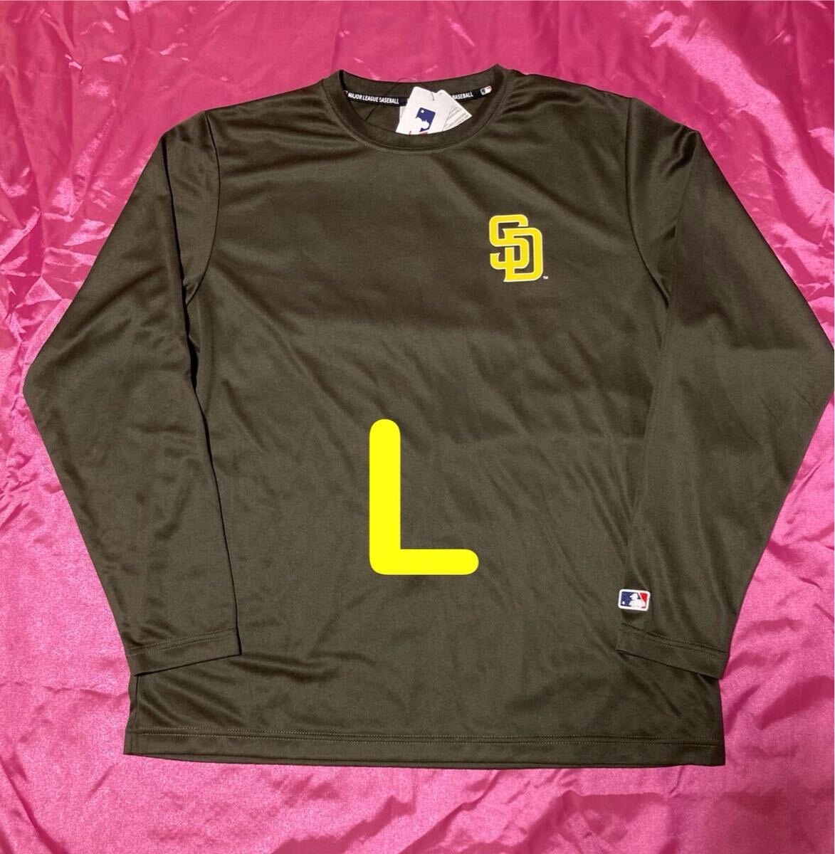 MLB パドレス ブラウン メッシュロングTシャツ 長袖Tシャツ 野球 スポーツ ダルビッシュ メンズL拍卖