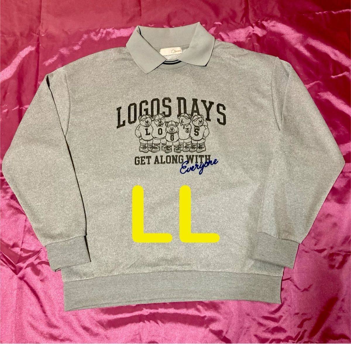 ロゴスデイズ ロゴス アウトドア 襟付き裏毛トレーナー メンズLL拍卖