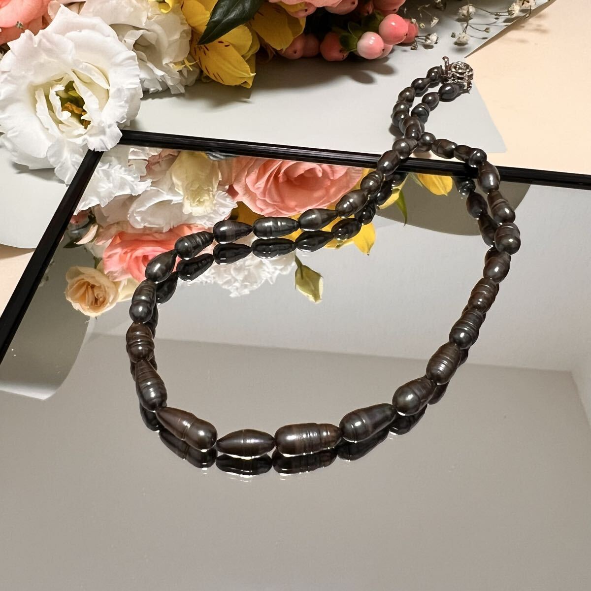 【高級】バロックパール ネックレス ブラウン系 個性的 一点物 真珠 アクセサリー レディース 本真珠 ブラック拍卖