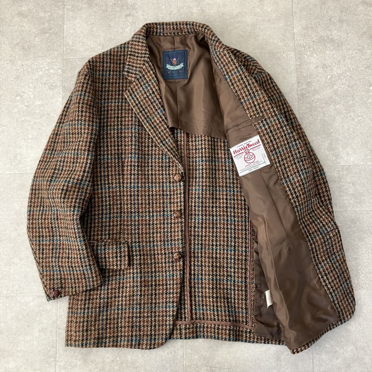 ●80s VAN SPORTS CLUB × ハリスツイード ガンクラブチェック柄 テーラードジャケット/3B/オールド/メンズ/size(L)/日本製/美品 拍卖