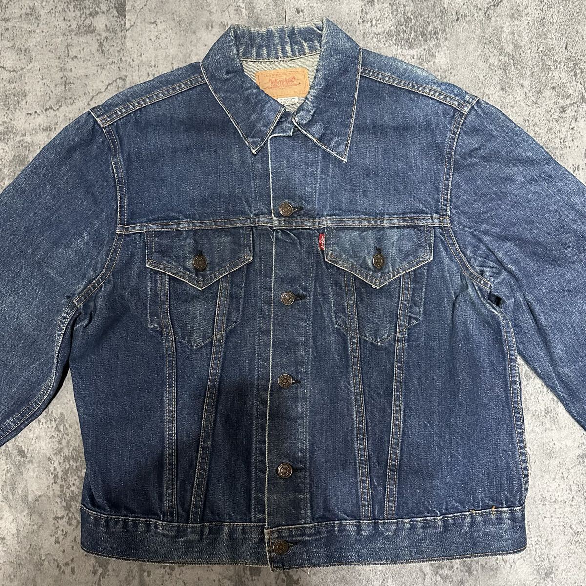 スペシャル ビッグE直後 濃紺 44size ビンテージ 70s LEVIS リーバイス 70505 ケアタグ デニムジャケット 4th 66シングル ハチノス拍卖