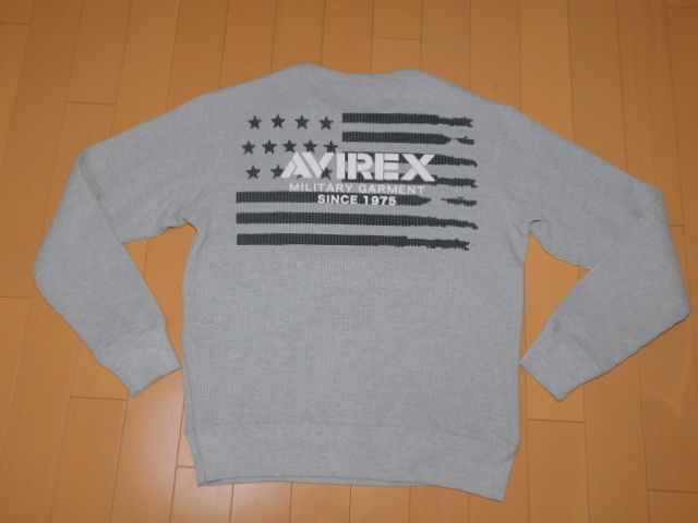 AVIREX★アヴィレックスUSEDワッフルシャツ/バックロゴ★S寸拍卖