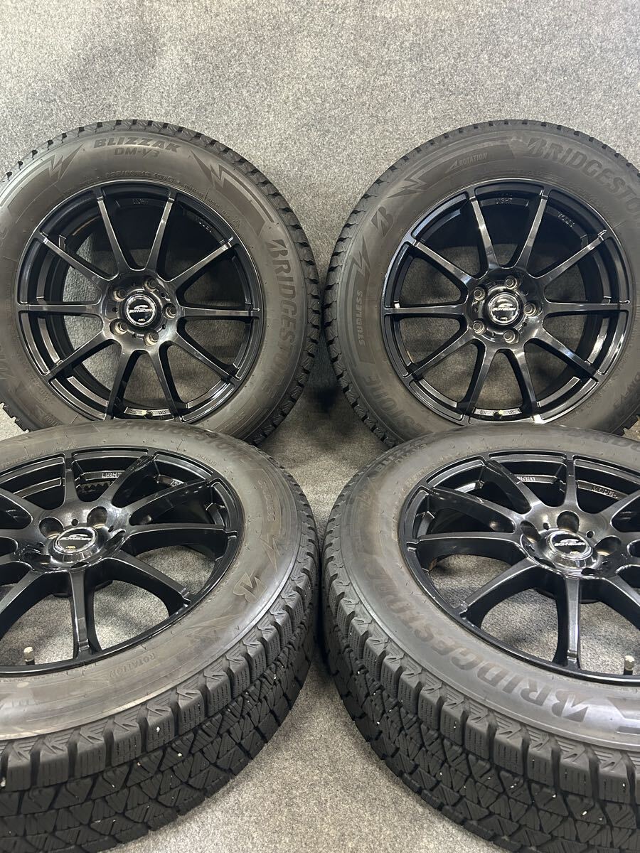 235/60R18 ブリヂストン/DM-V3 2022年 MID SCHNEIDER 18インチ 7J +48 114.3 5H スタッドレス 前任者 ホンダ CR-V 4本拍卖