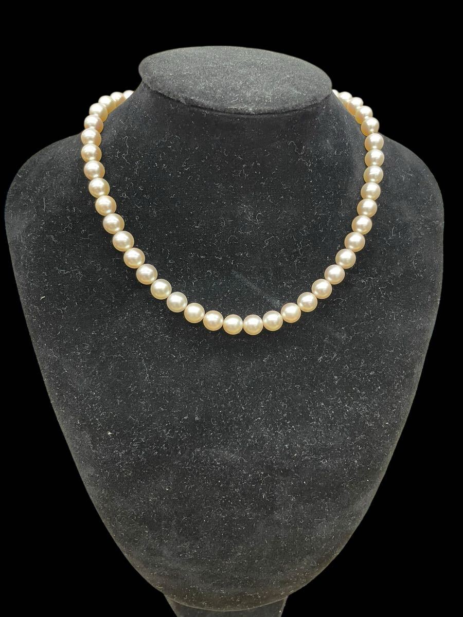 本真珠 ネックレス パール SILVER刻印あり 7.4mm〜8mm拍卖