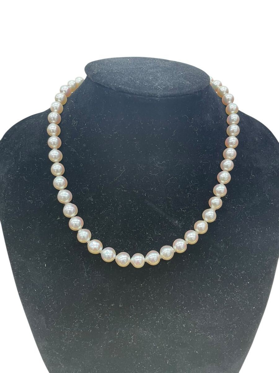 本真珠 シルバー SILVER刻印有 パール 約8mm 最高級品 大きさ均一品。 照り良 ネックレス拍卖