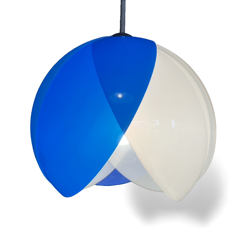 【ヴィンテージ 昭和レトロポップ つぼみ(青) ペンダントライト】検:レトロモダンビンテージインテリアランプ天吊り照明拍卖