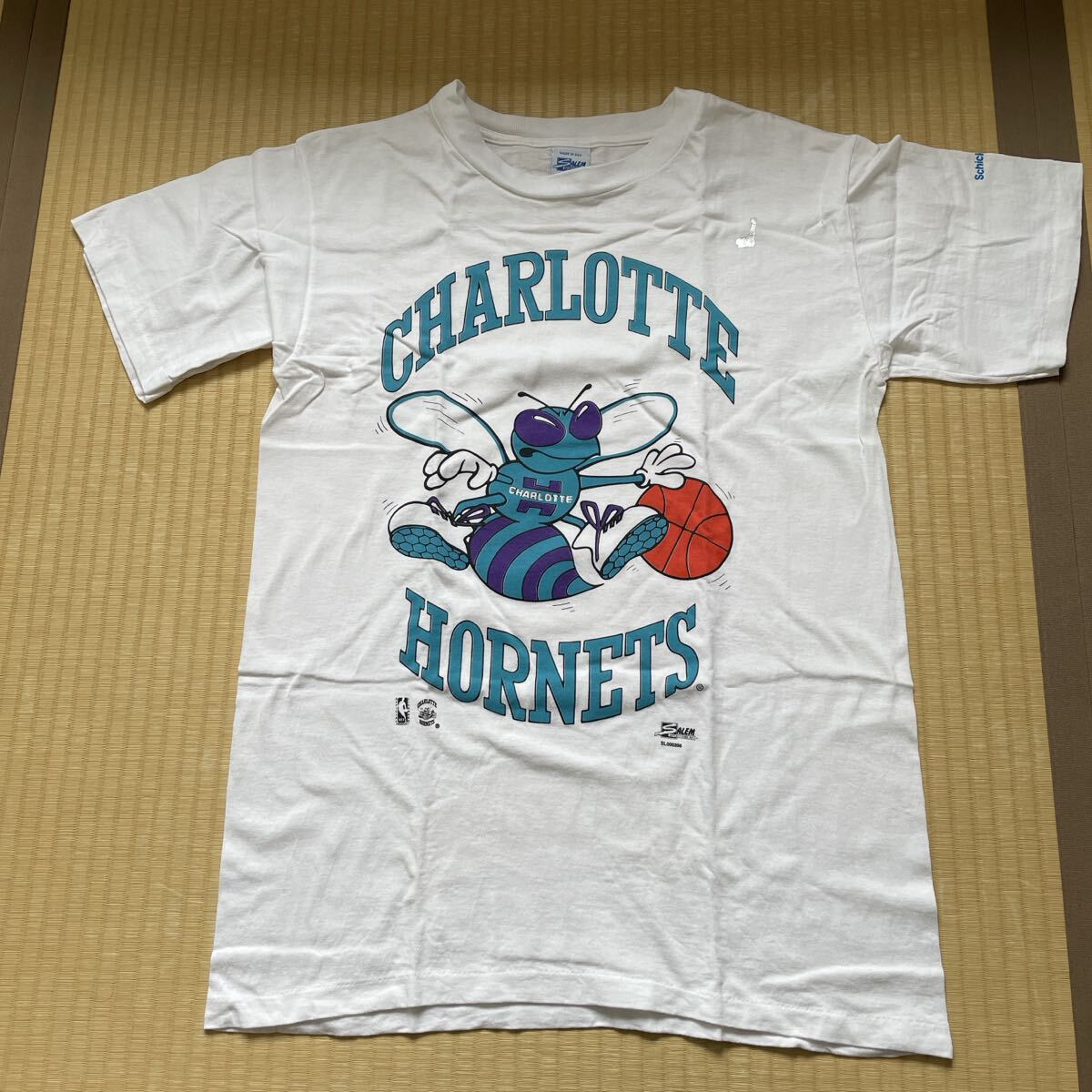 シャーロットホーネッツ Tシャツ Charlotte Hornets 半袖Tシャツ CHARLOTTE HORNETS ロゴTシャツ アメリカ製 MADE IN U.S.A. 90s拍卖