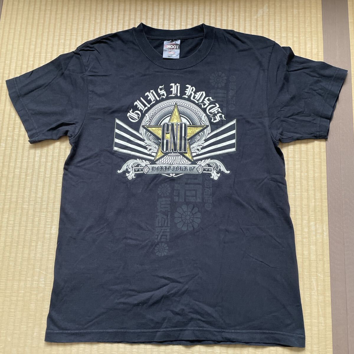 Guns N' Roses ワールドツアー07 ガンズアンドローゼズ バンドTシャツ GUNS N' ROSES 半袖Tシャツ GN'R アクセルローズ拍卖