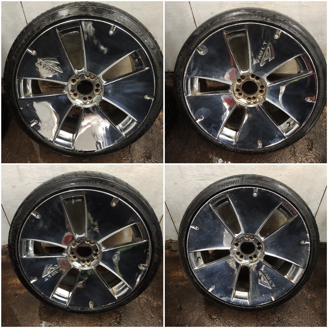 ★中古品★VAULT SAVANNAH 20インチアルミ 20×8.5J+35 114.3-5H 120-5H 【他商品と同梱歓迎】拍卖