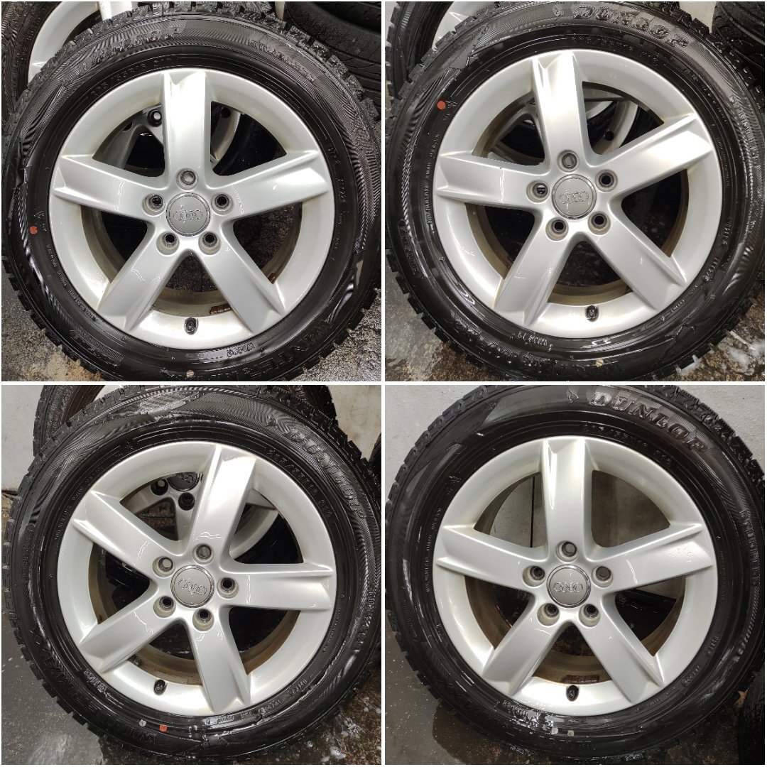 ★バリ溝★AUDI A3 純正 ホイール 16×6J+50 112-5H スタッドレス DUNLOP WINTERMAXX WM02 205/55R16 2022年製【他商品と同梱歓迎】拍卖