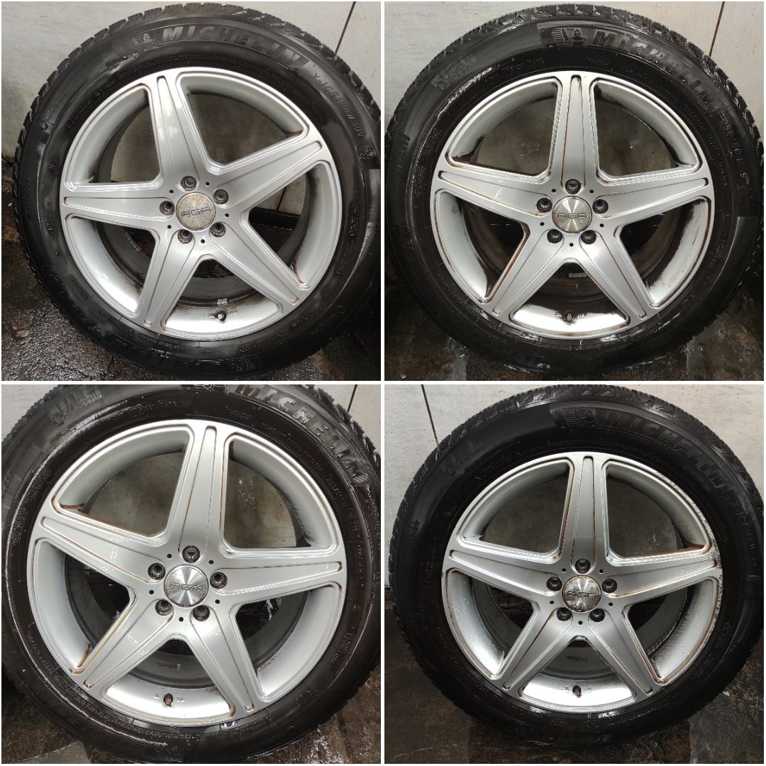 ★中古品★MICHELIN X-ICE SUV 225/50R19 2024年製 スタッドレス ホイールセット AGA 19×8.5J+56 112-5H 【他商品と同梱歓迎】拍卖