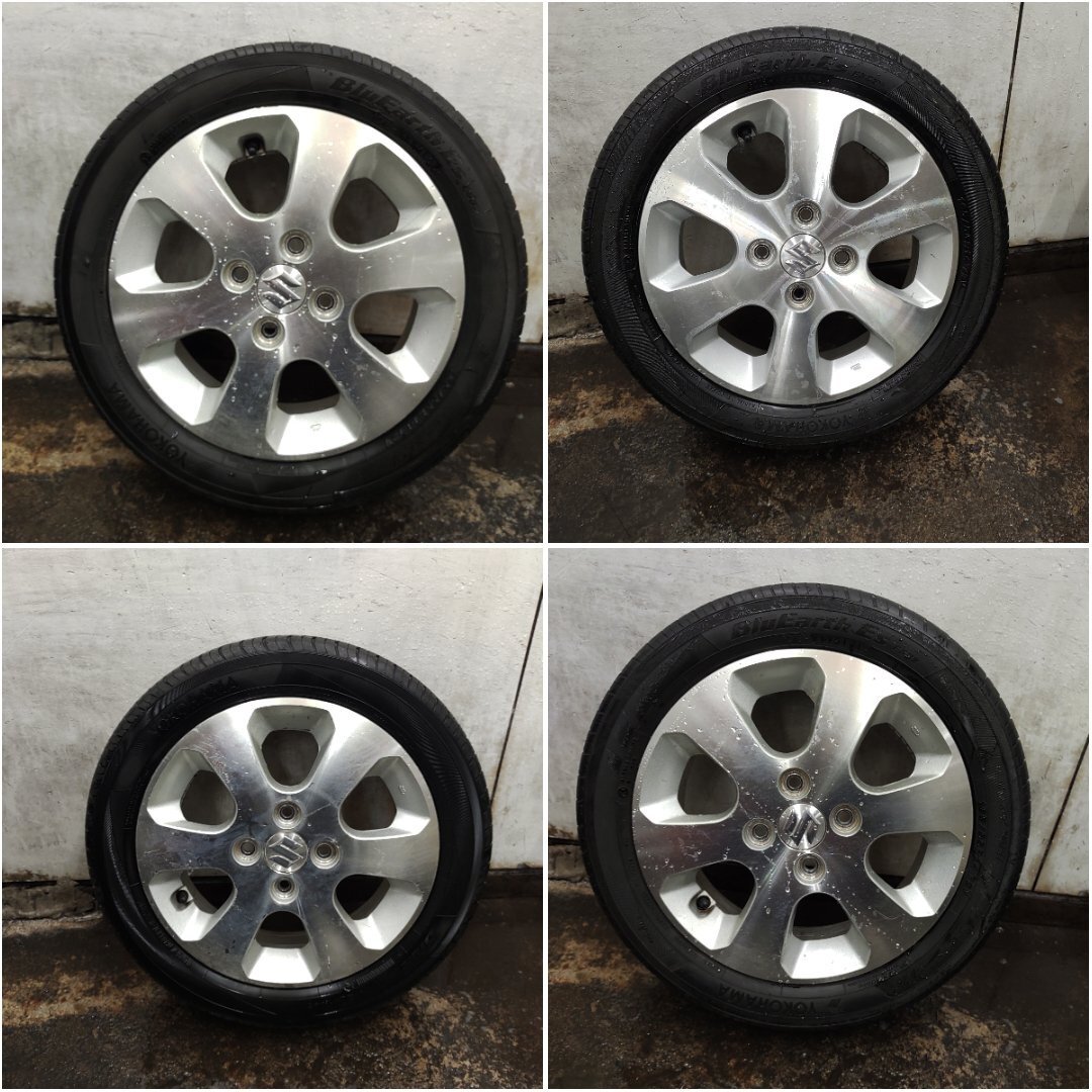 ★中古品★YOKOHAMA BLUEARTH ES32 2021年製 165/55R14 SUZUKI純正 14×4.5J+50 100-4H タイヤホイールセット 4本【他商品と同梱歓迎】拍卖