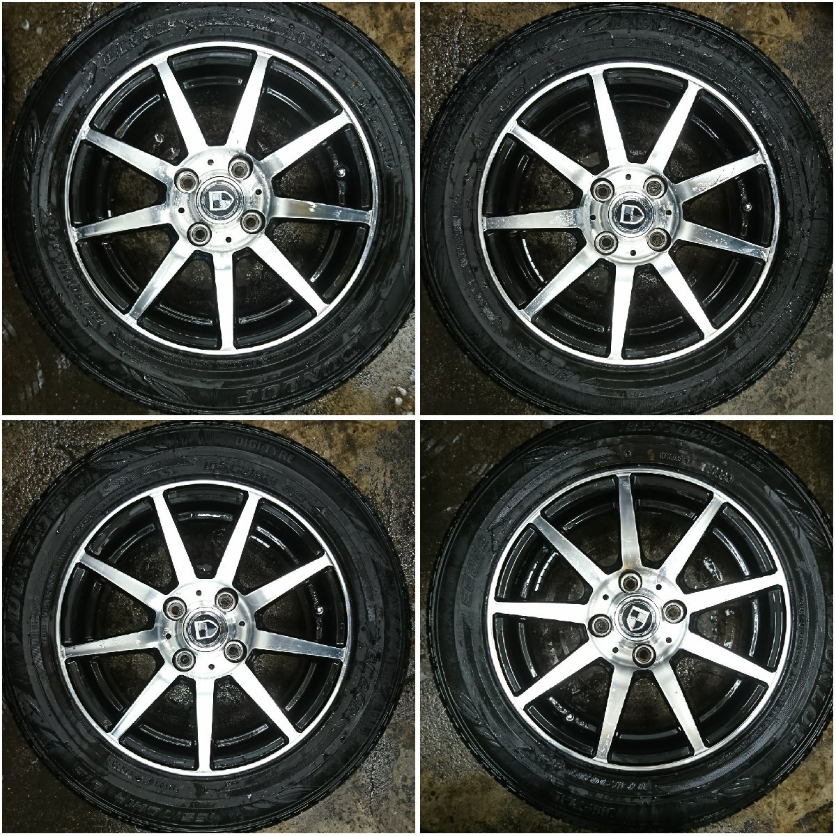★中古品★ DUNLOP ENASAVE EC202 2023年製 165/70R14 タイヤホイールセット 14×5.5J+45 100-4H【他商品と同梱歓迎】拍卖