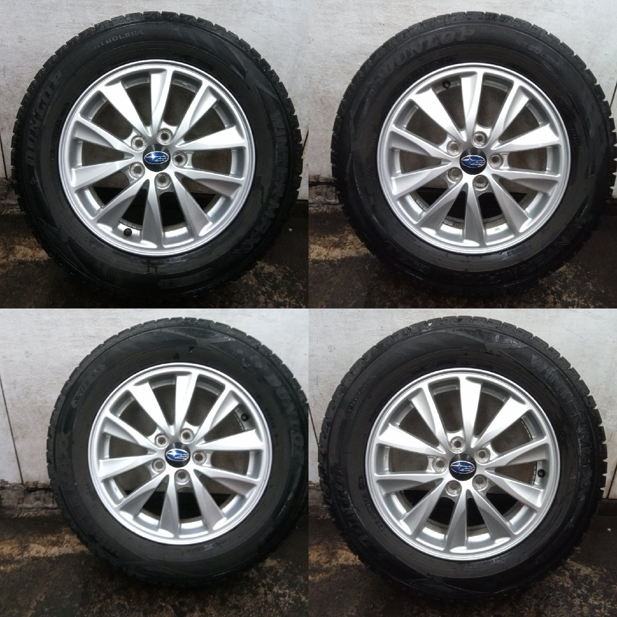 ★中古品★SUBARU 純正 インプレッサ GP2 GP3 純正 ホイール 15×6J+48 100-5H DUNLOP WINTERMAXX WM02 195/65R15【他商品と同梱歓迎】拍卖
