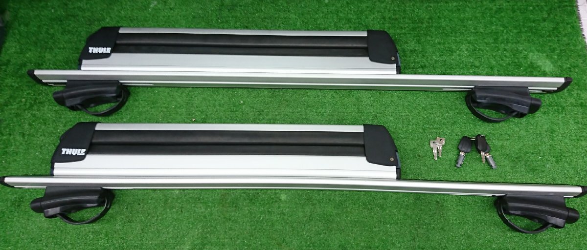 ★中古品★THULE スーリー キャリアセット スキーキャリア 鍵有り MINI クロスオーバー R56 BMW X1 等 ルーフレール車【他商品と同梱歓迎】拍卖