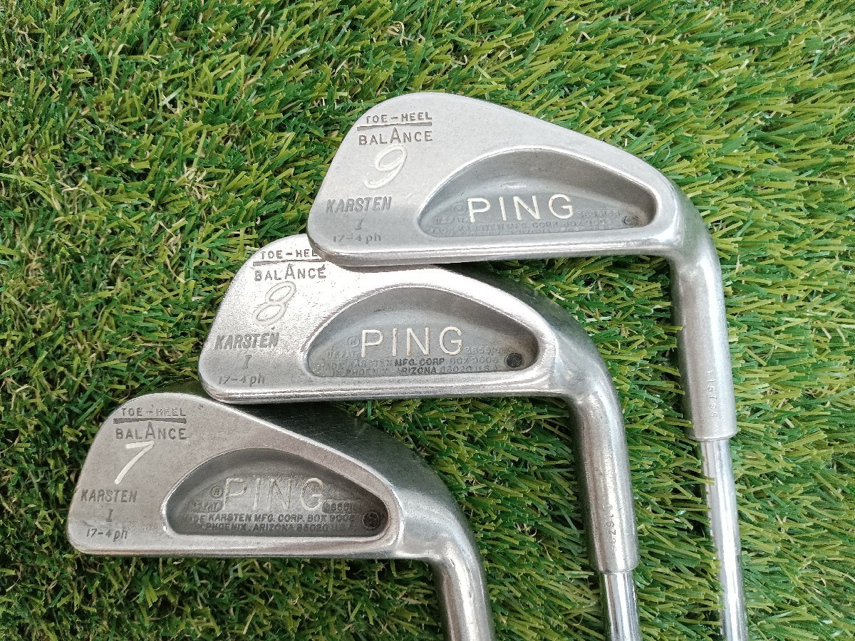 ★中古品★ PING KARSTEN TOE-HEEL BALANCE アイアン 7~9 アイアンセット 3本セット カーステン スチールシャフト【他商品と同梱歓迎】拍卖