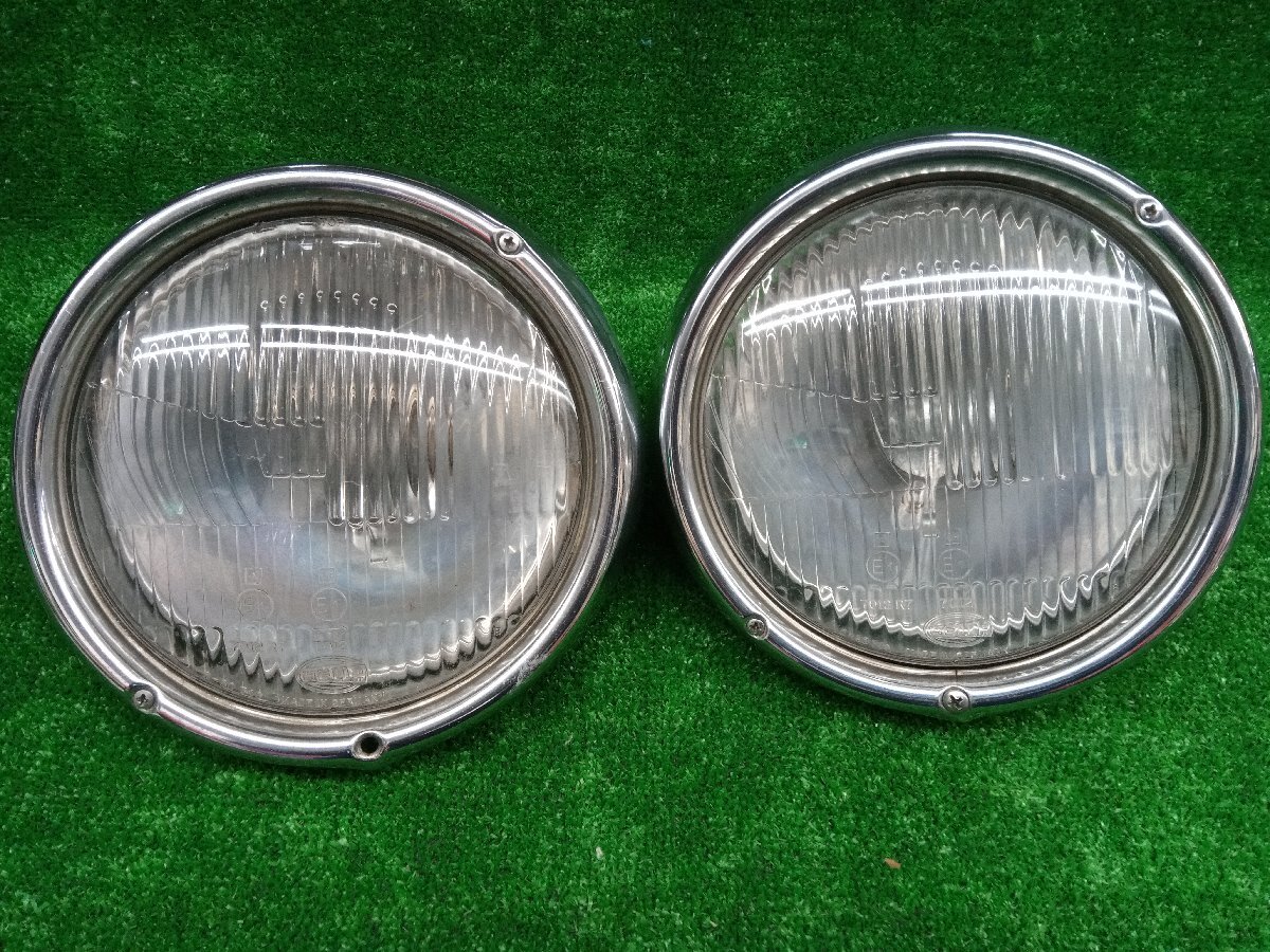 ★中古品★当時物!! HELLA ヘラ ヘッドライト フォグランプ セット 丸目 7012 R7 留め具欠品 枠オマケあり 【他商品と同梱歓迎】拍卖
